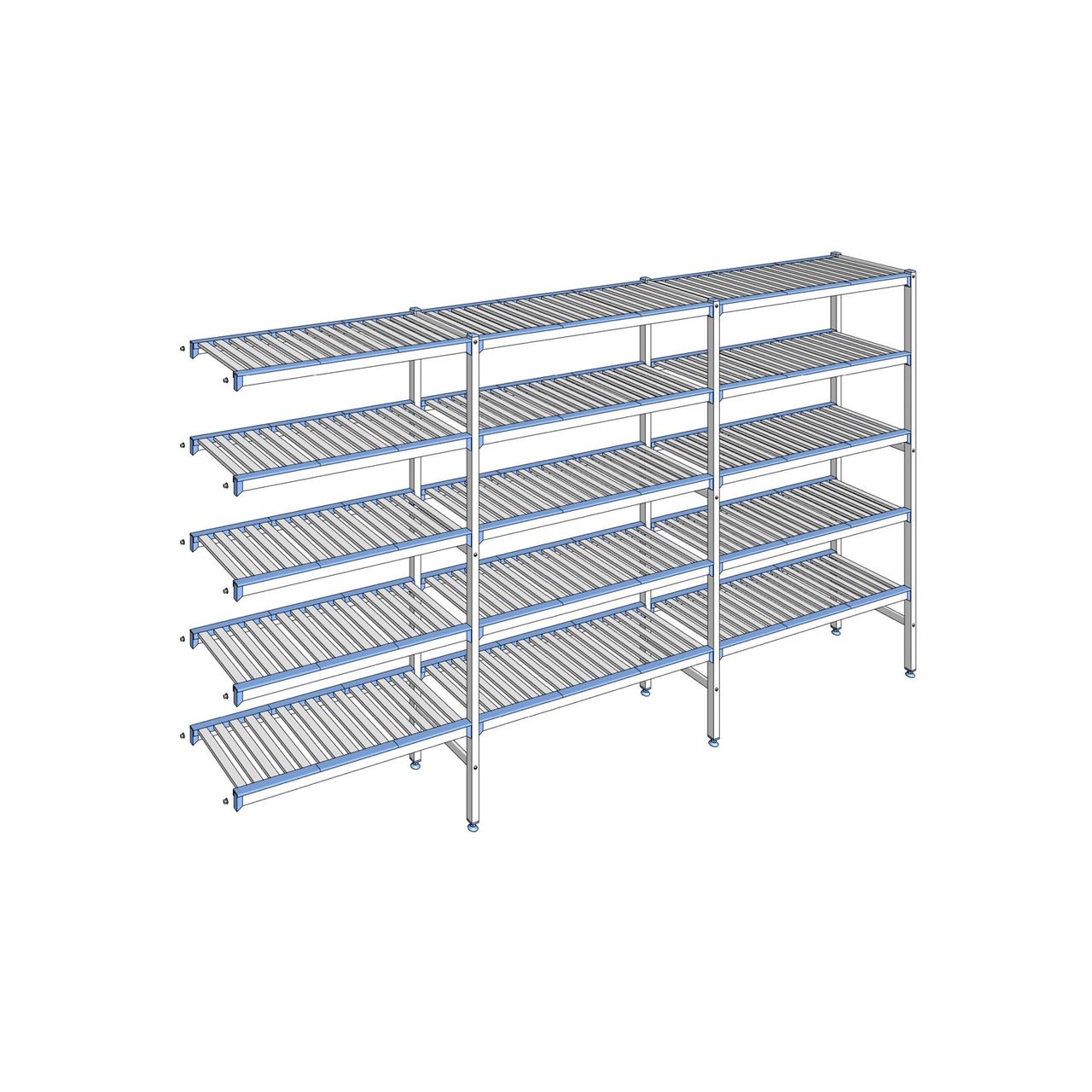 Rayonnage à clayettes amovibles 5 niveaux aluminium 175 x 323.1 x 40 cm Tournus - ACC3231