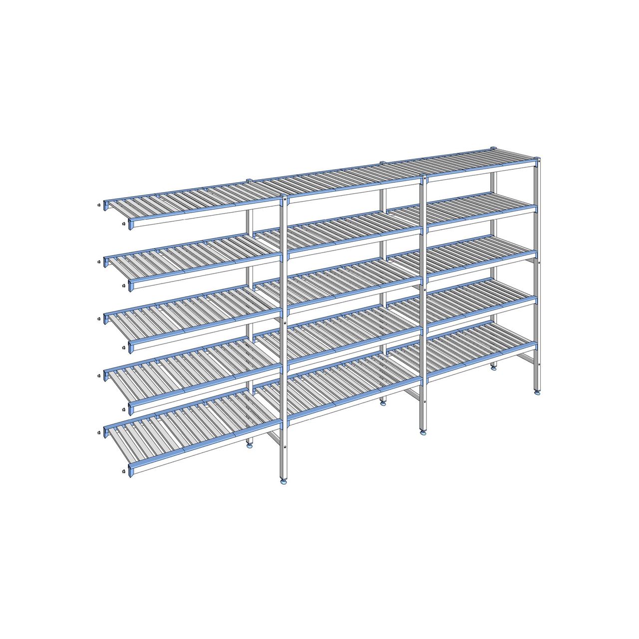 Rayonnage à clayettes amovibles 5 niveaux aluminium 175 x 333.1 x 40 cm Tournus - ACC3331