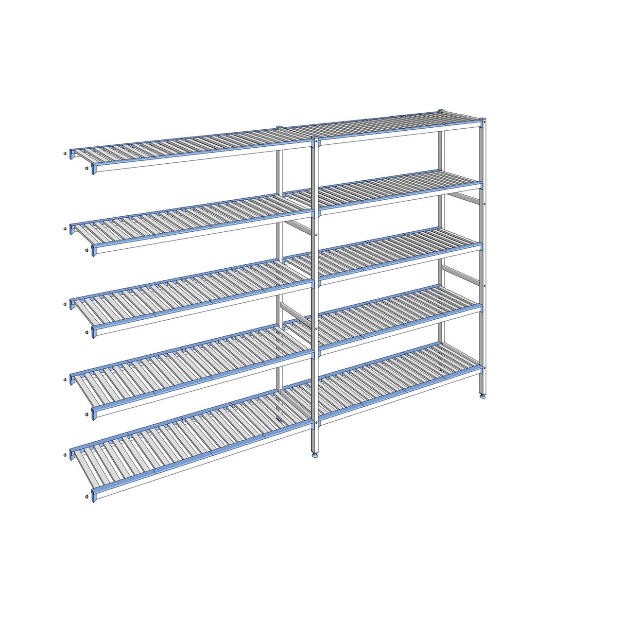 Rayonnage à clayettes amovibles 5 niveaux aluminium 205 x 309.5 x 40 cm Tournus - ACK3095