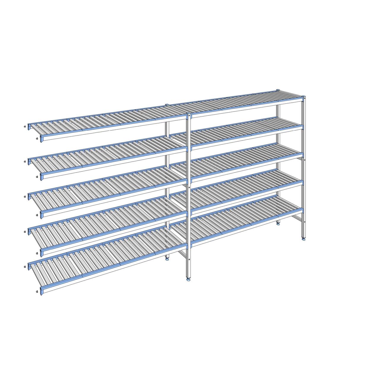 Rayonnage à clayettes amovibles 5 niveaux aluminium 175 x 339.7 x 40 cm Tournus - ACC3397