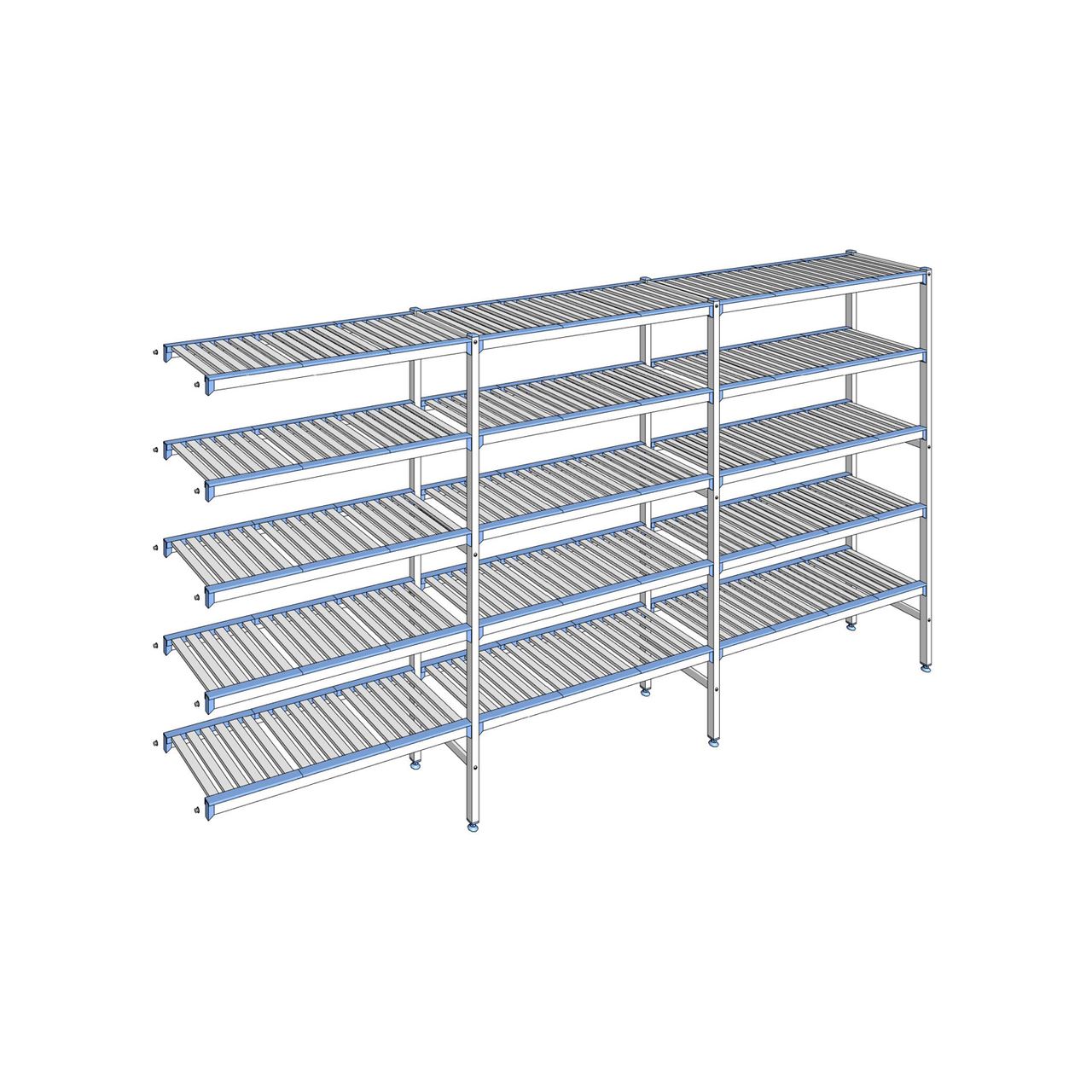 Rayonnage à clayettes amovibles 5 niveaux aluminium 175 x 343.1 x 40 cm Tournus - ACC3431