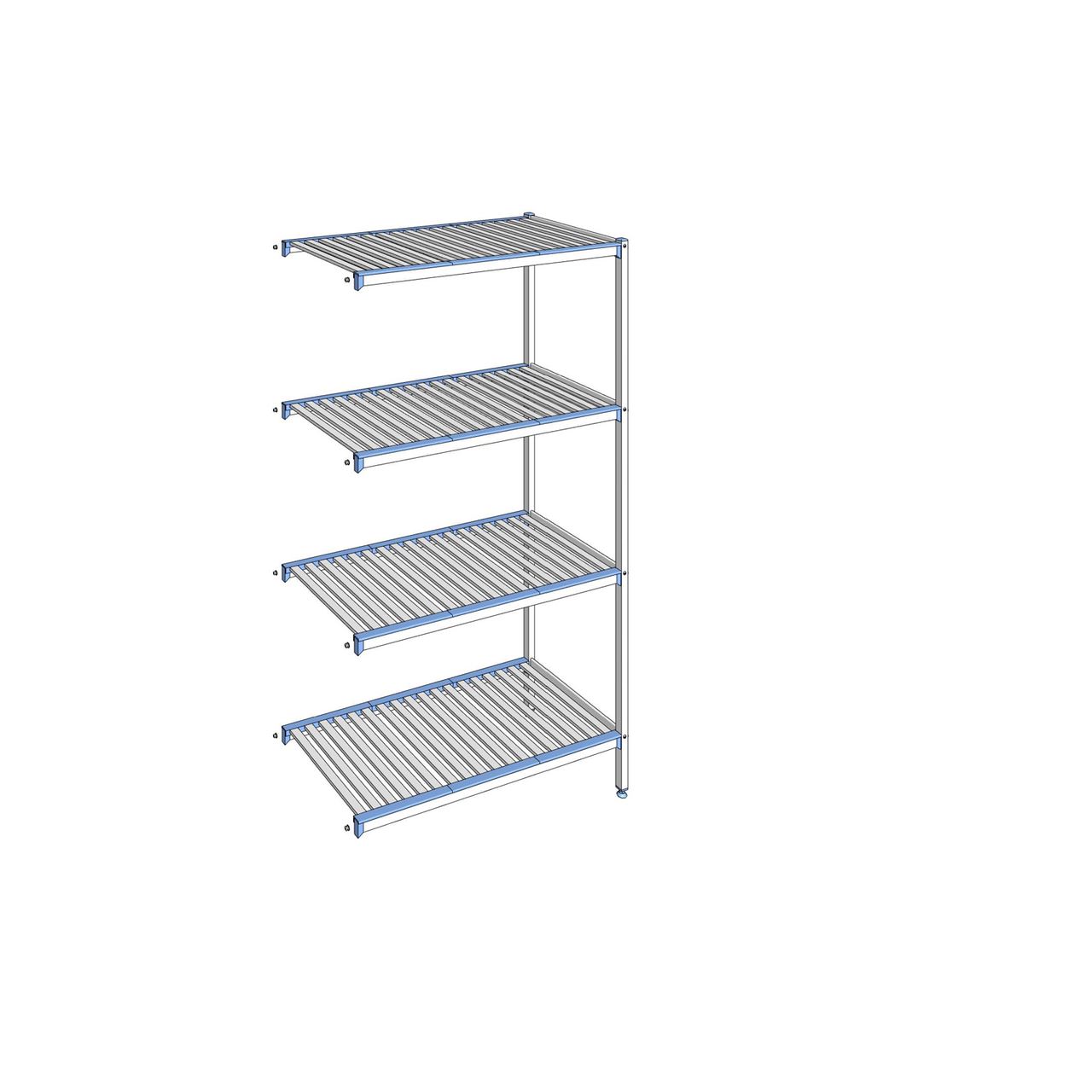 Rayonnage à clayettes amovibles 4 niveaux aluminium 205 x 115.1 x 56 cm Tournus - ACP1151