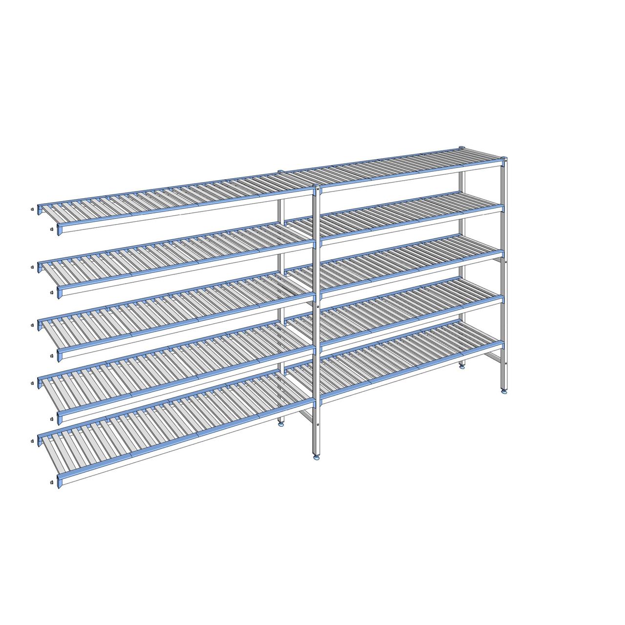 Rayonnage à clayettes amovibles 5 niveaux aluminium 175 x 349.9 x 40 cm Tournus - ACC3499