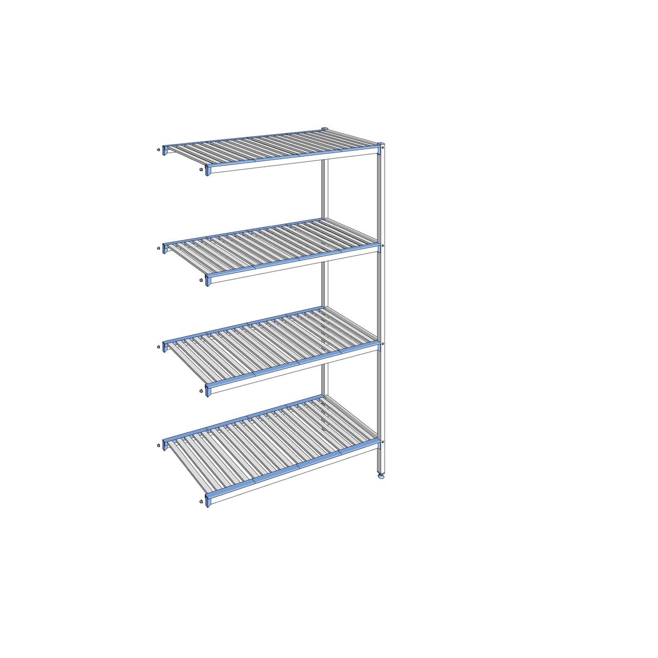 Rayonnage à clayettes amovibles 4 niveaux aluminium 205 x 125.1 x 56 cm Tournus - ACP1251