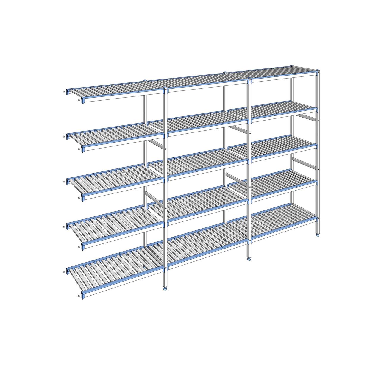 Rayonnage à clayettes amovibles 5 niveaux aluminium 205 x 323.1 x 40 cm Tournus - ACK3231