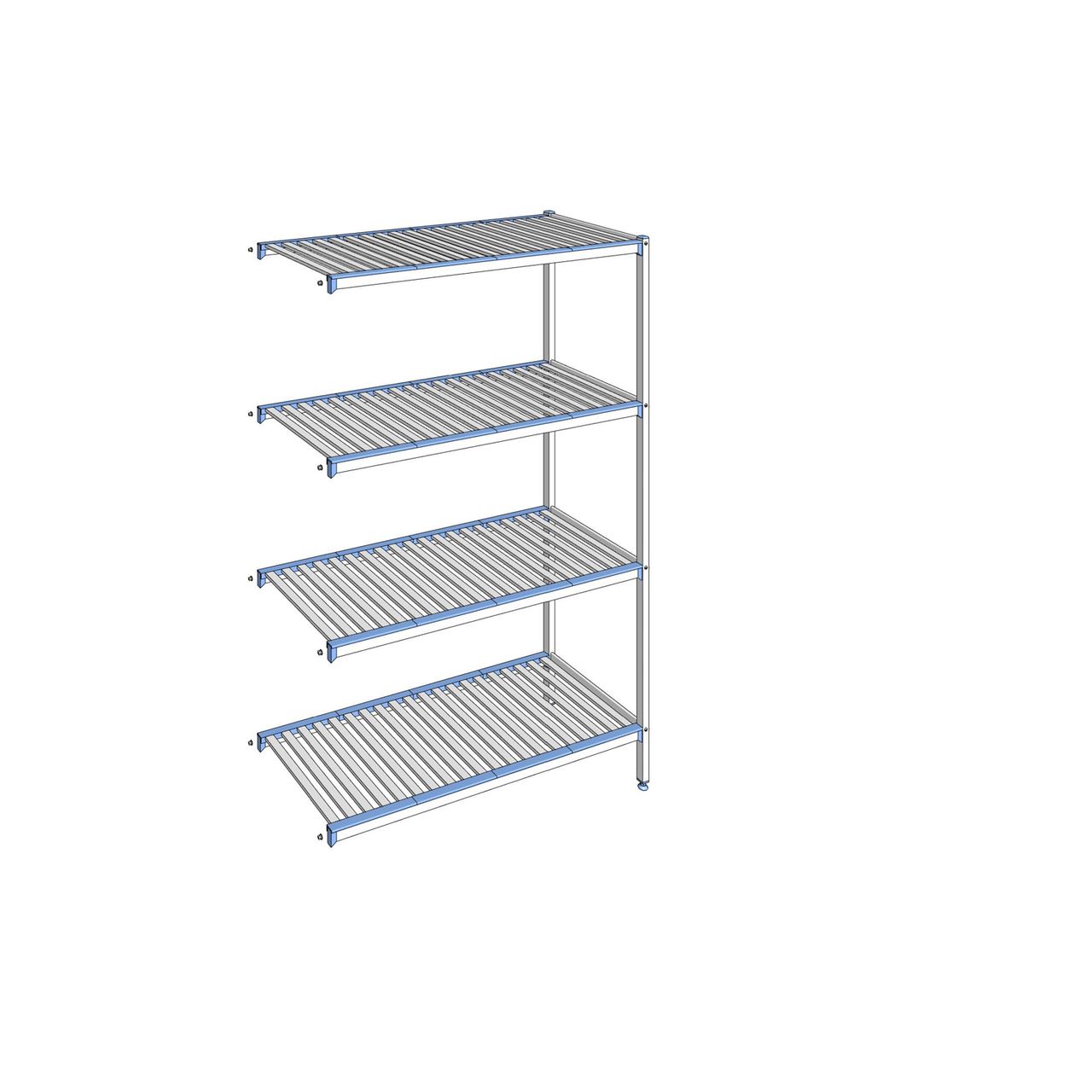 Rayonnage à clayettes amovibles 4 niveaux aluminium 205 x 135.3 x 56 cm Tournus - ACP1353