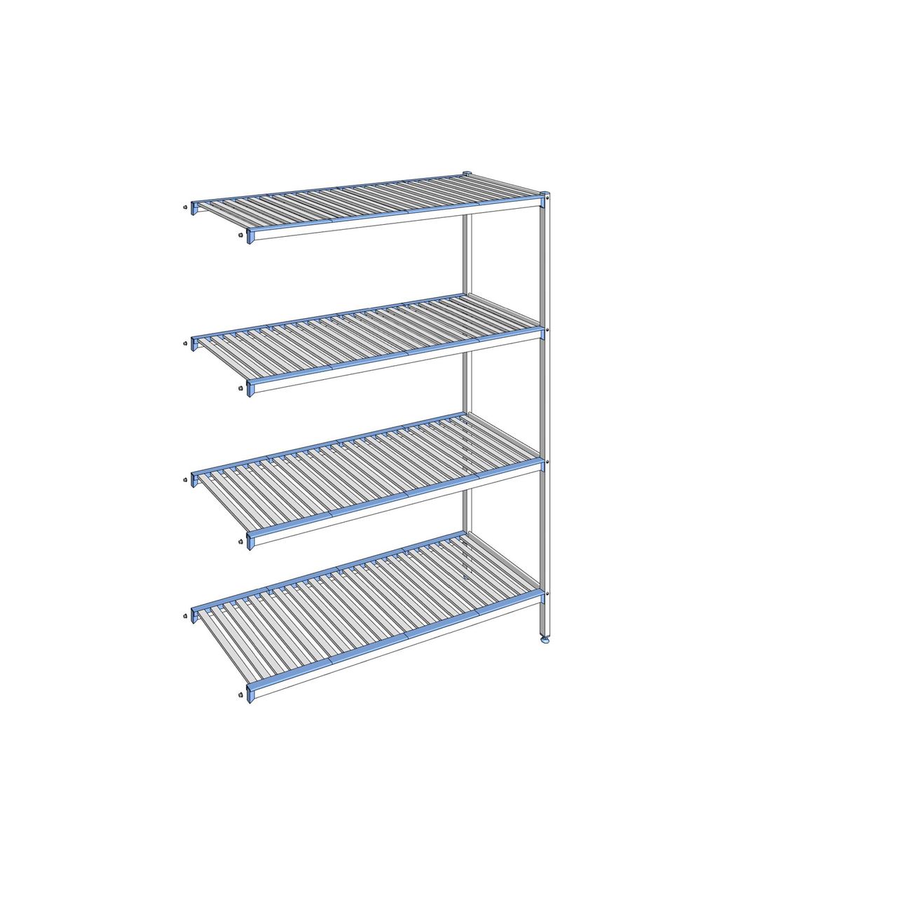 Rayonnage à clayettes amovibles 4 niveaux aluminium 205 x 155.3 x 56 cm Tournus - ACP1553