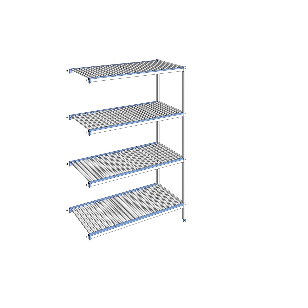 Rayonnage à clayettes amovibles 4 niveaux aluminium 205 x 145.3 x 56 cm Tournus - ACP1453
