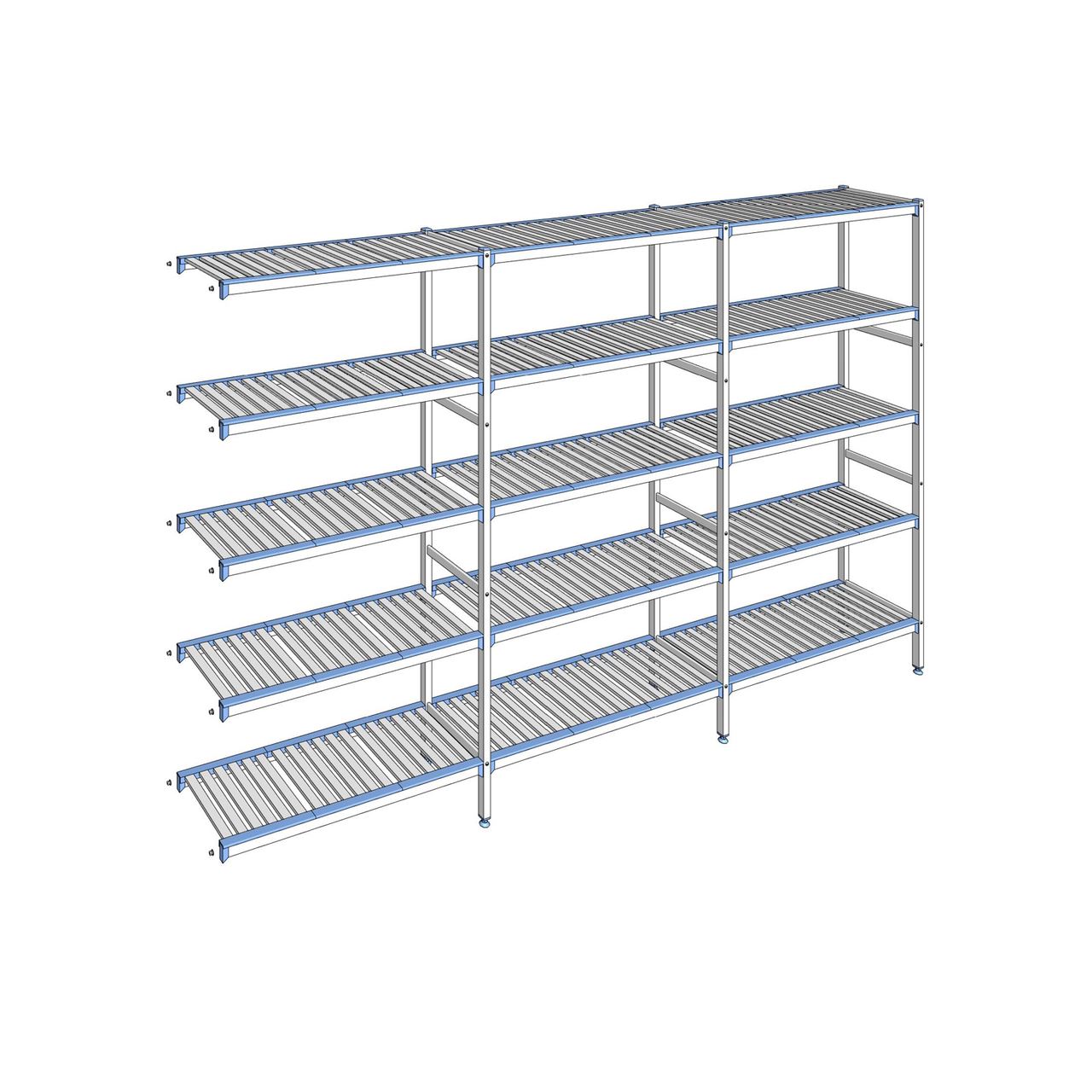 Rayonnage à clayettes amovibles 5 niveaux aluminium 205 x 333.1 x 40 cm Tournus - ACK3331