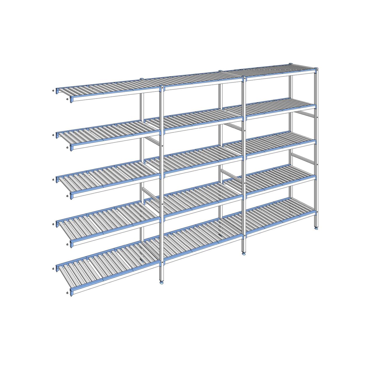 Rayonnage à clayettes amovibles 5 niveaux aluminium 205 x 343.1 x 40 cm Tournus - ACK3431