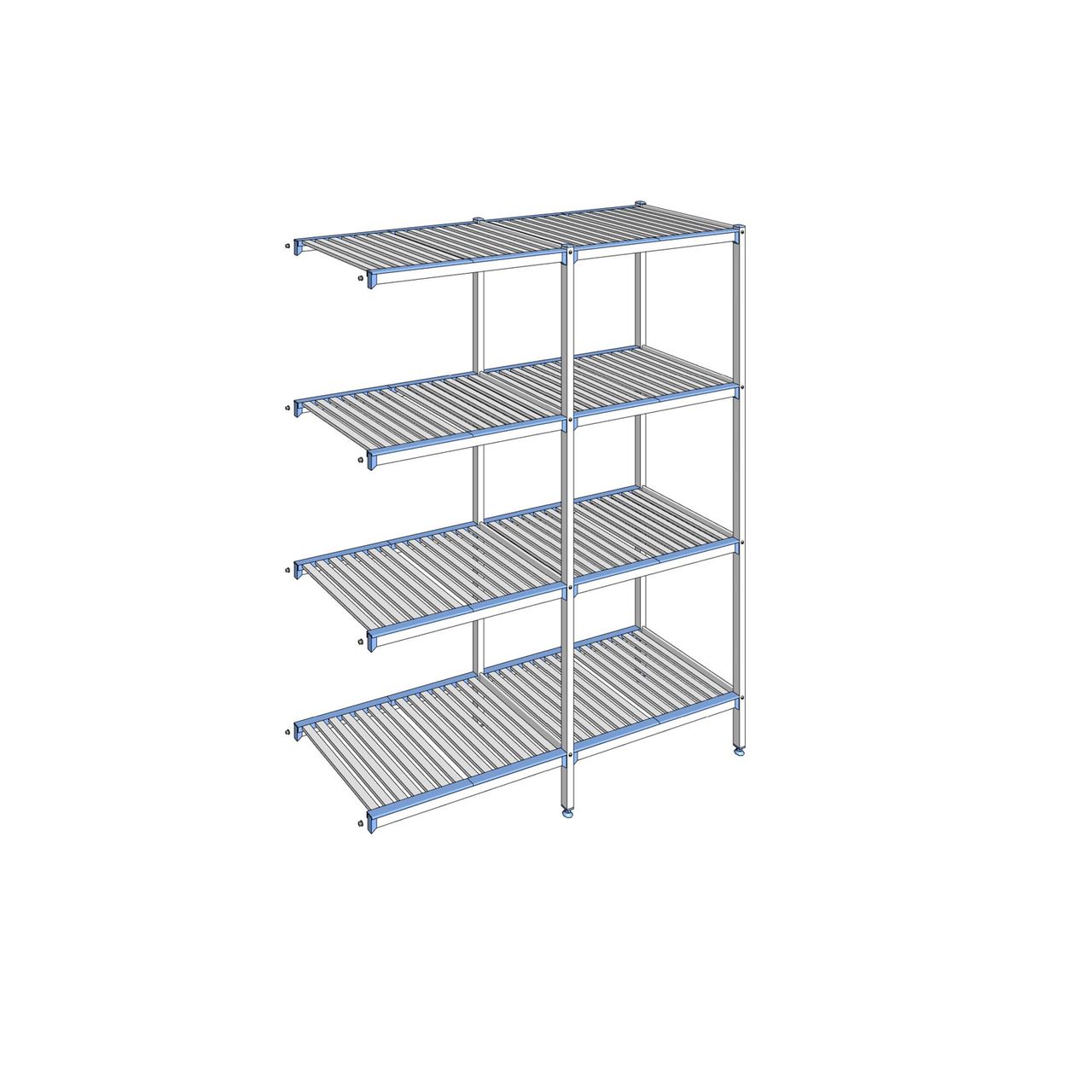 Rayonnage à clayettes amovibles 4 niveaux aluminium 205 x 168.7 x 56 cm Tournus - ACP1687