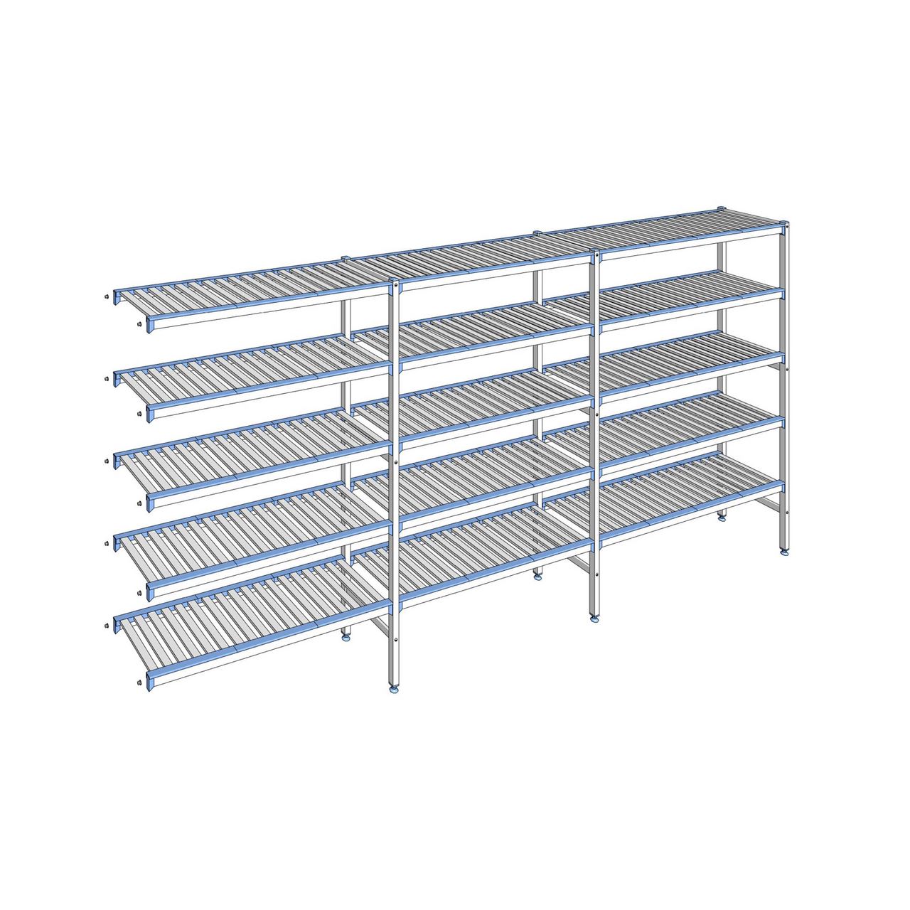Rayonnage à clayettes amovibles 5 niveaux aluminium 175 x 363.3 x 40 cm Tournus - ACC3633