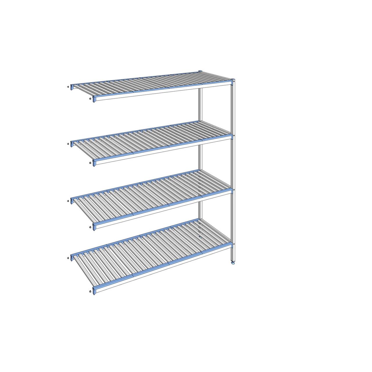 Rayonnage à clayettes amovibles 4 niveaux aluminium 205 x 175.5 x 56 cm Tournus - ACP1755