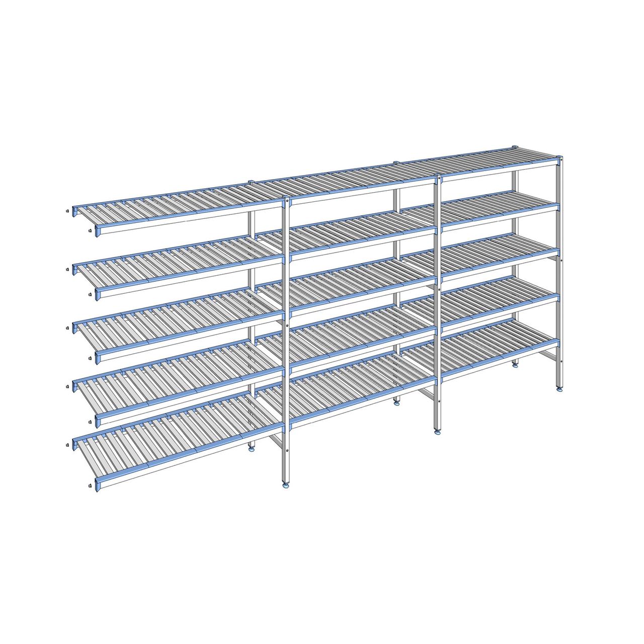 Rayonnage à clayettes amovibles 5 niveaux aluminium 175 x 373.1 x 40 cm Tournus - ACC3731