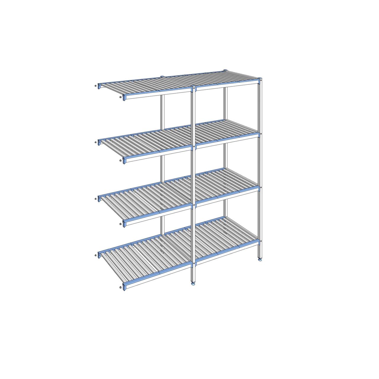 Rayonnage à clayettes amovibles 4 niveaux aluminium 205 x 178.9 x 56 cm Tournus - ACP1789
