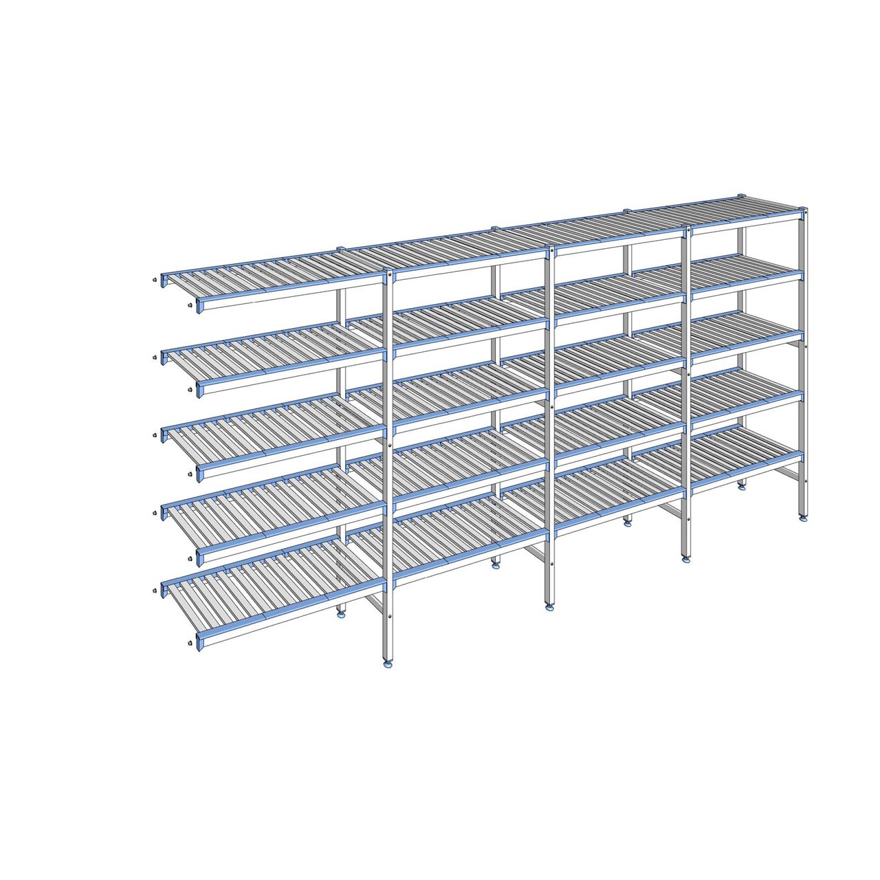 Rayonnage à clayettes amovibles 5 niveaux aluminium 175 x 377.1 x 40 cm Tournus - ACC3771