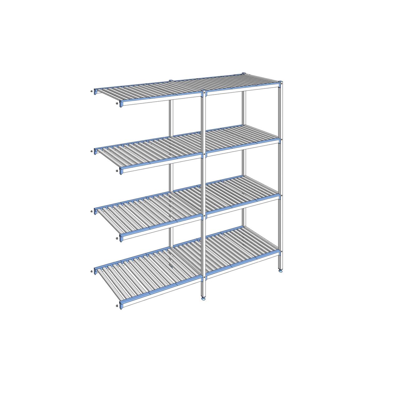 Rayonnage à clayettes amovibles 4 niveaux aluminium 205 x 199.1 x 56 cm Tournus - ACP1991