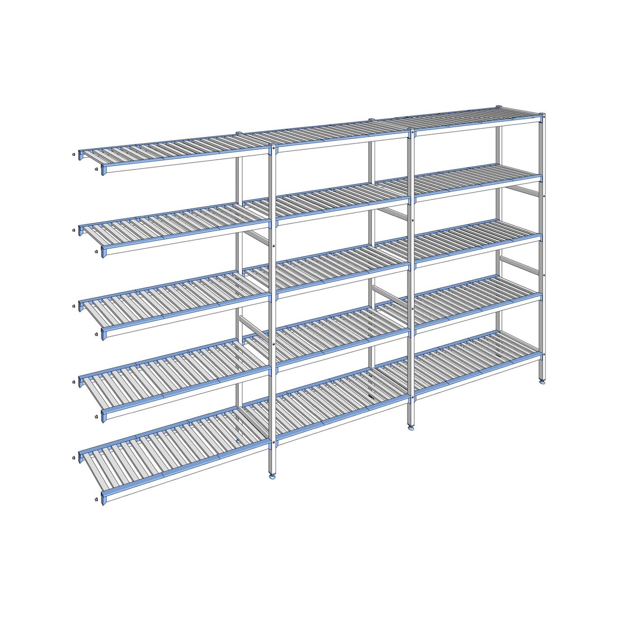 Rayonnage à clayettes amovibles 5 niveaux aluminium 205 x 363.3 x 40 cm Tournus - ACK3633