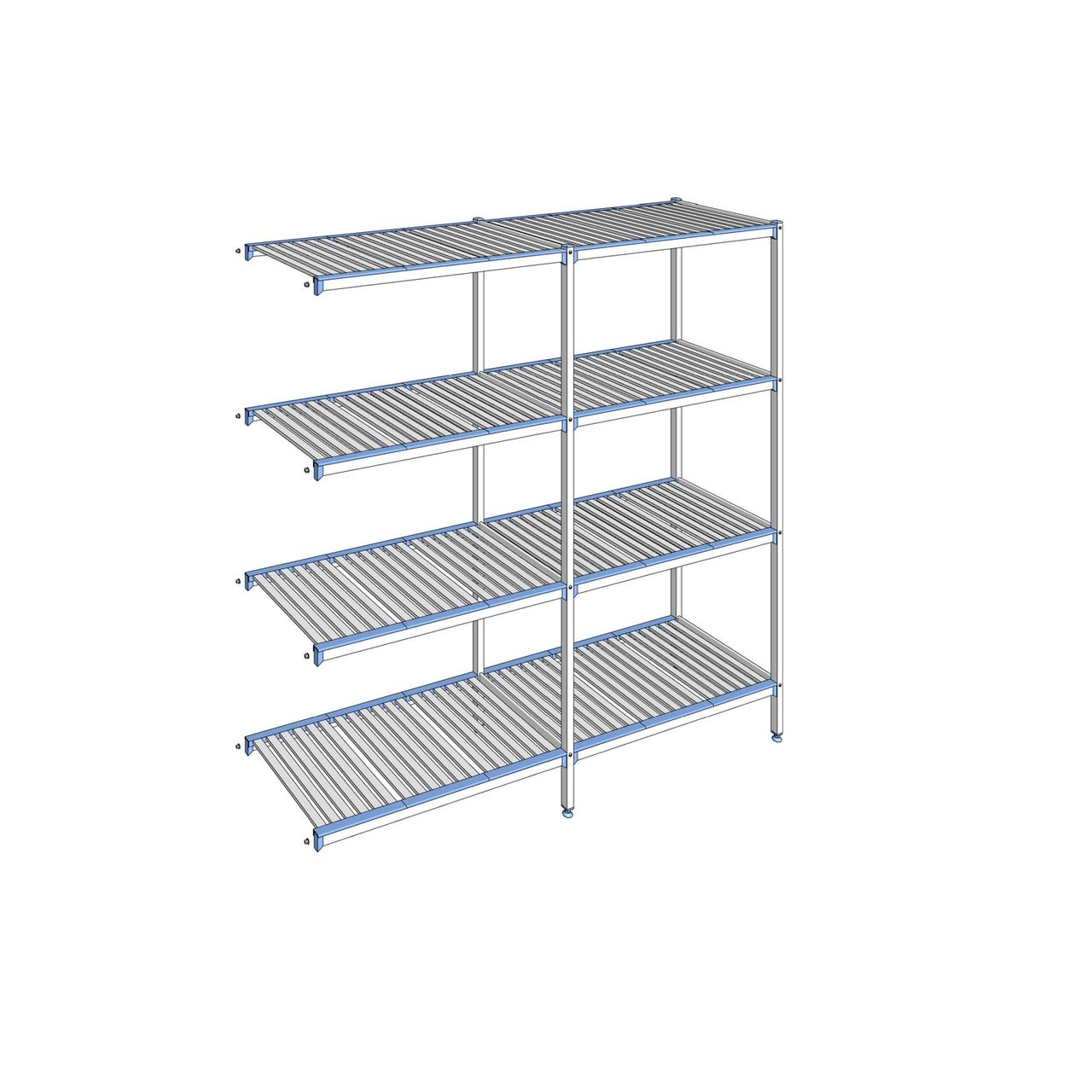 Rayonnage à clayettes amovibles 4 niveaux aluminium 205 x 209.1 x 56 cm Tournus - ACP2091