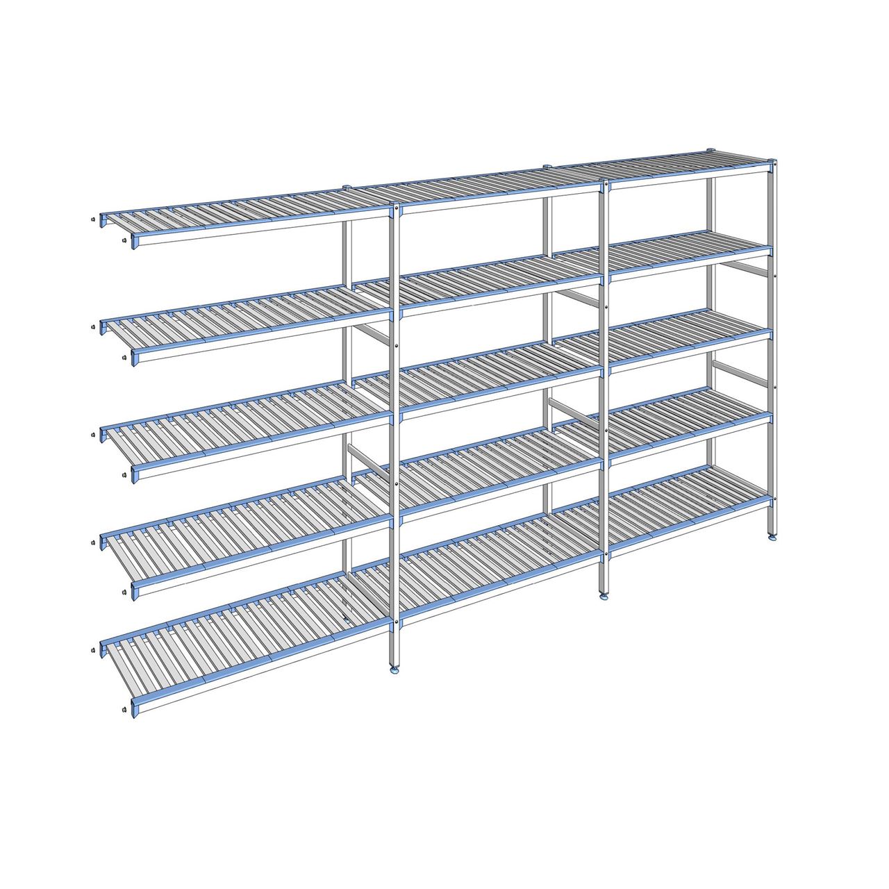 Rayonnage à clayettes amovibles 5 niveaux aluminium 205 x 373.1 x 40 cm Tournus - ACK3731