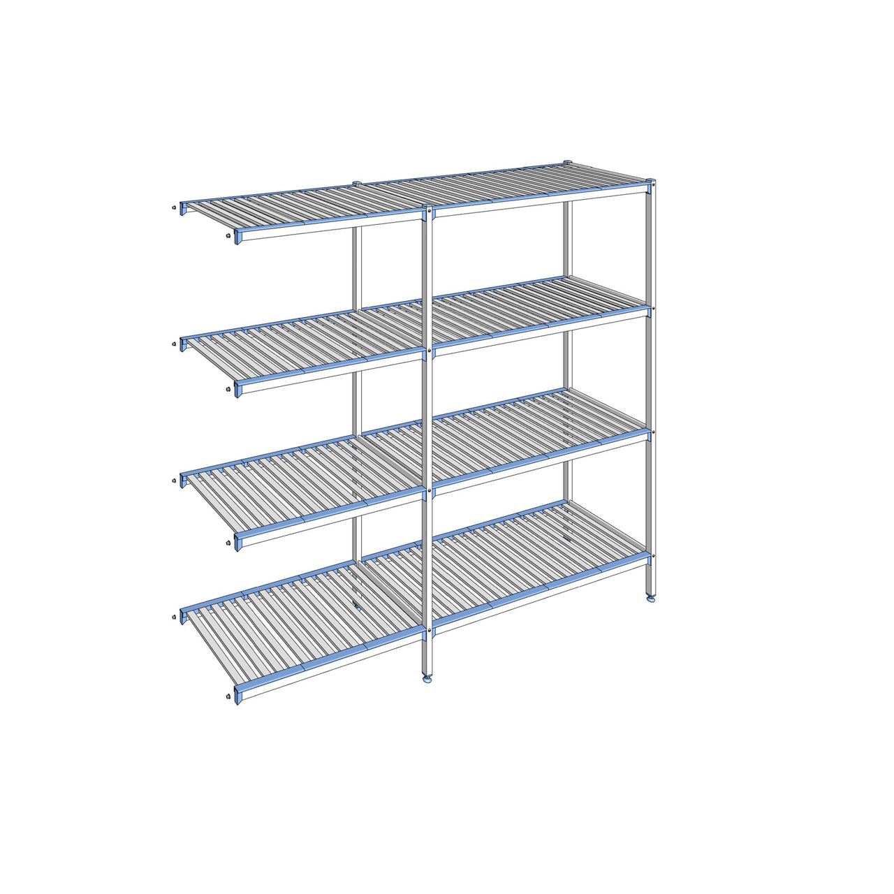 Rayonnage à clayettes amovibles 4 niveaux aluminium 205 x 229.3 x 56 cm Tournus - ACP2293