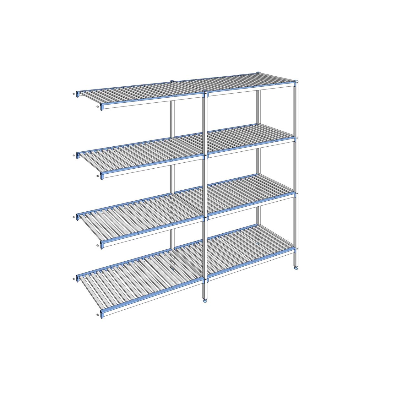 Rayonnage à clayettes amovibles 4 niveaux aluminium 205 x 239.1 x 56 cm Tournus - ACP2391