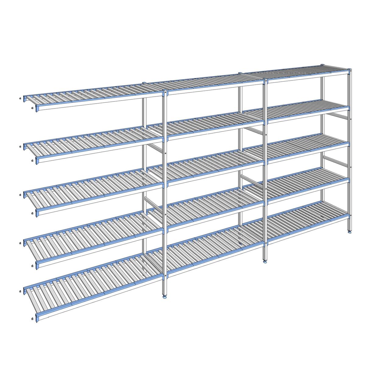 Rayonnage à clayettes amovibles 5 niveaux aluminium 205 x 413.7 x 40 cm Tournus - ACK4137