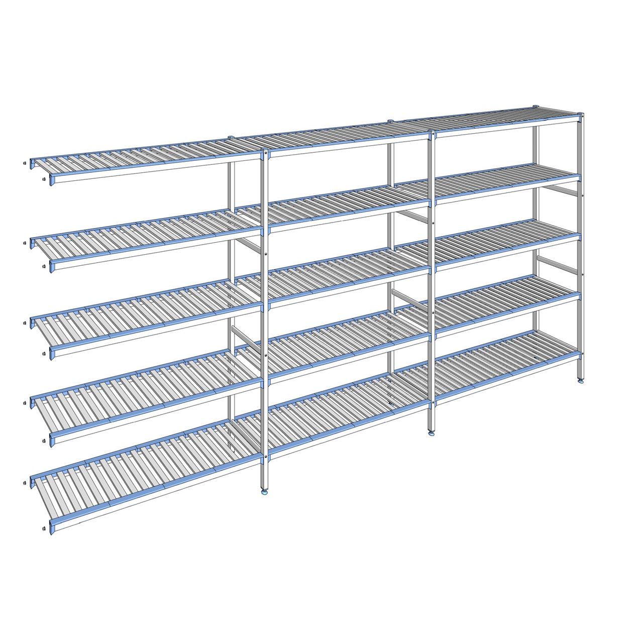 Rayonnage à clayettes amovibles 5 niveaux aluminium 205 x 423.7 x 40 cm Tournus - ACK4237