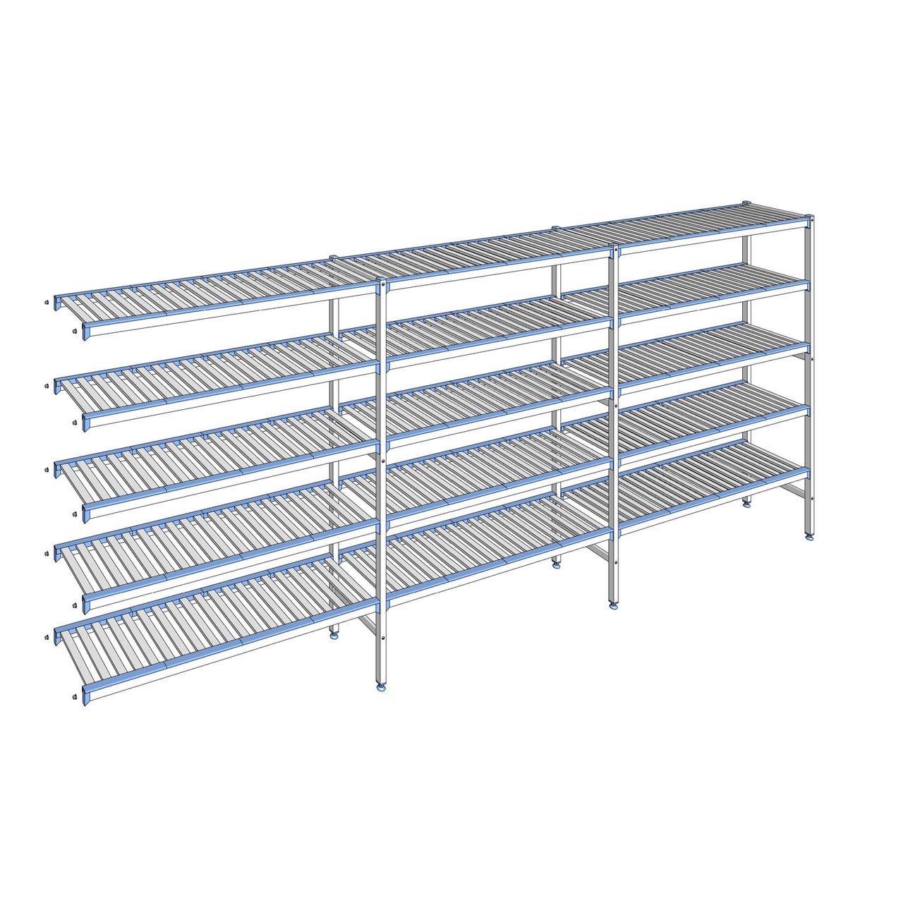 Rayonnage à clayettes amovibles 5 niveaux aluminium 175 x 413.7 x 40 cm Tournus - ACC4137