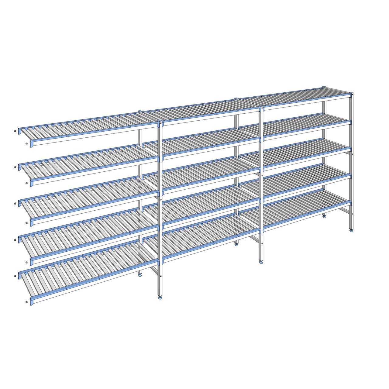 Rayonnage à clayettes amovibles 5 niveaux aluminium 175 x 423.7 x 40 cm Tournus - ACC4237