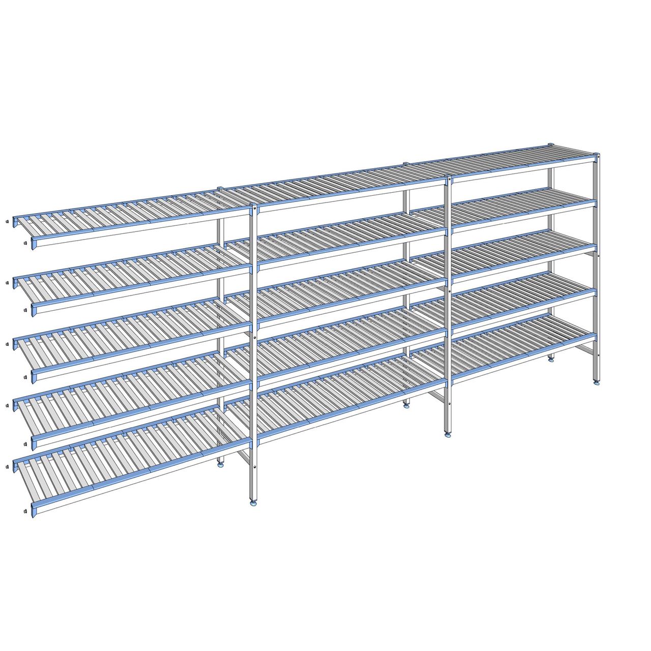 Rayonnage à clayettes amovibles 5 niveaux aluminium 175 x 443.7 x 40 cm Tournus - ACC4437