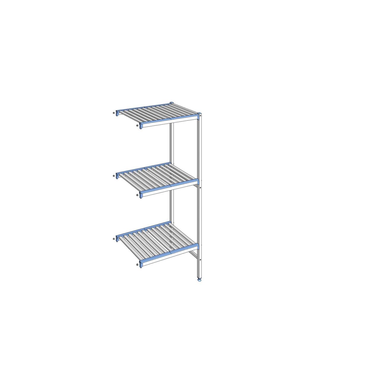 Rayonnage à clayettes amovibles 3 niveaux aluminium 175 x 74.9 x 50 cm Tournus - ACD0749