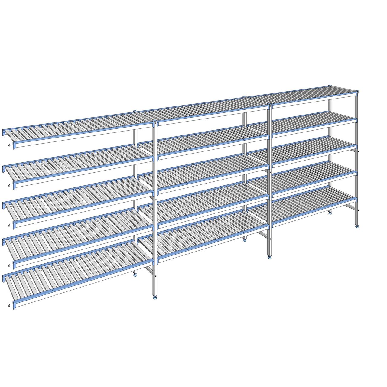 Rayonnage à clayettes amovibles 5 niveaux aluminium 175 x 453.7 x 40 cm Tournus - ACC4537