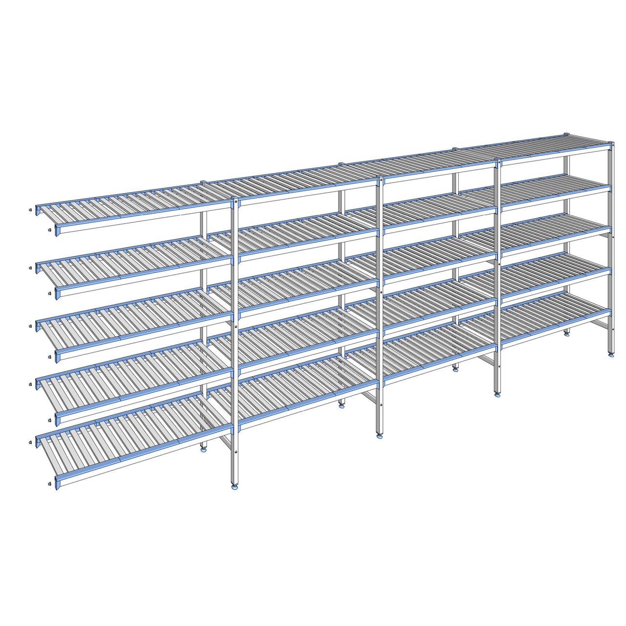 Rayonnage à clayettes amovibles 5 niveaux aluminium 175 x 477.3 x 40 cm Tournus - ACC4773