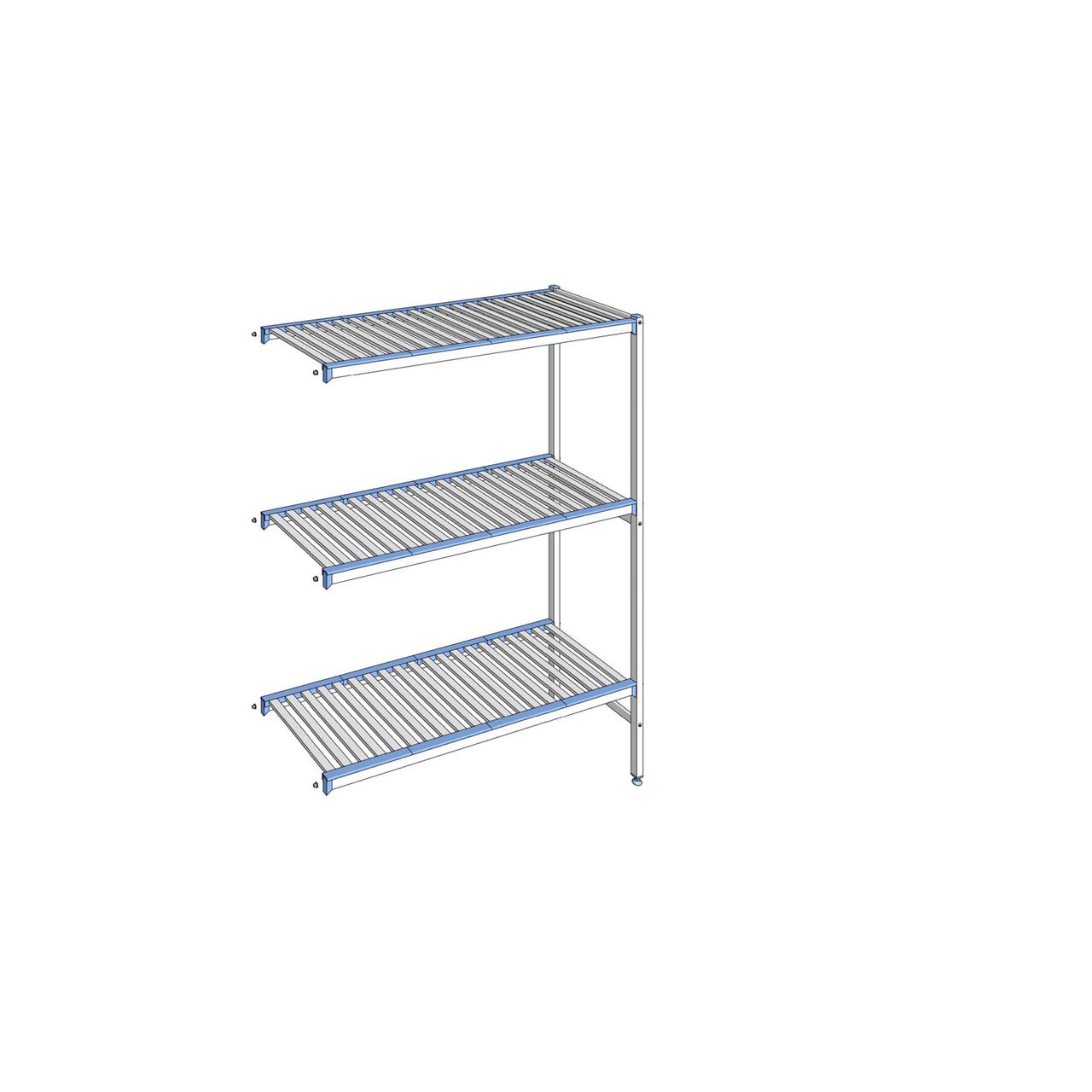 Rayonnage à clayettes amovibles 3 niveaux aluminium 175 x 135.3 x 50 cm Tournus - ACD1353