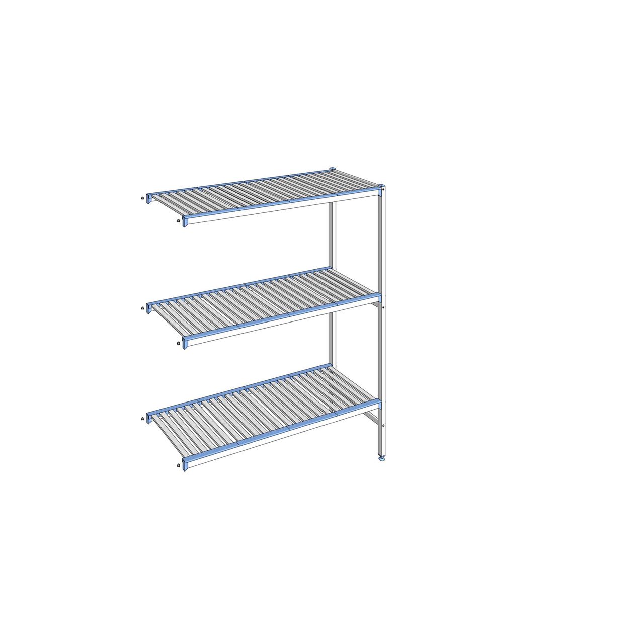 Rayonnage à clayettes amovibles 3 niveaux aluminium 175 x 145.3 x 50 cm Tournus - ACD1453