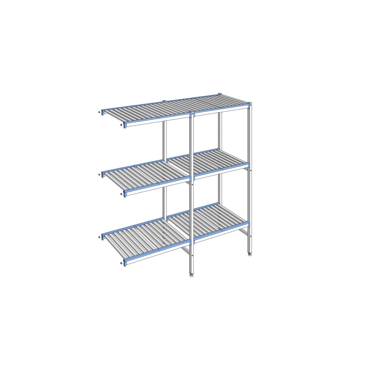 Rayonnage à clayettes amovibles 3 niveaux aluminium 175 x 168.7 x 50 cm Tournus - ACD1687