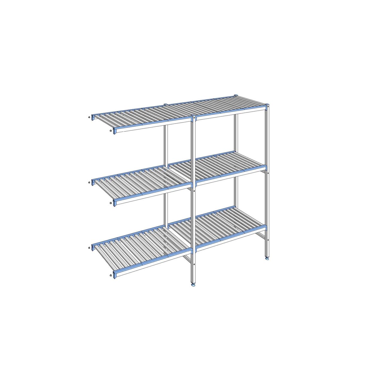 Rayonnage à clayettes amovibles 3 niveaux aluminium 175 x 199.1 x 50 cm Tournus - ACD1991