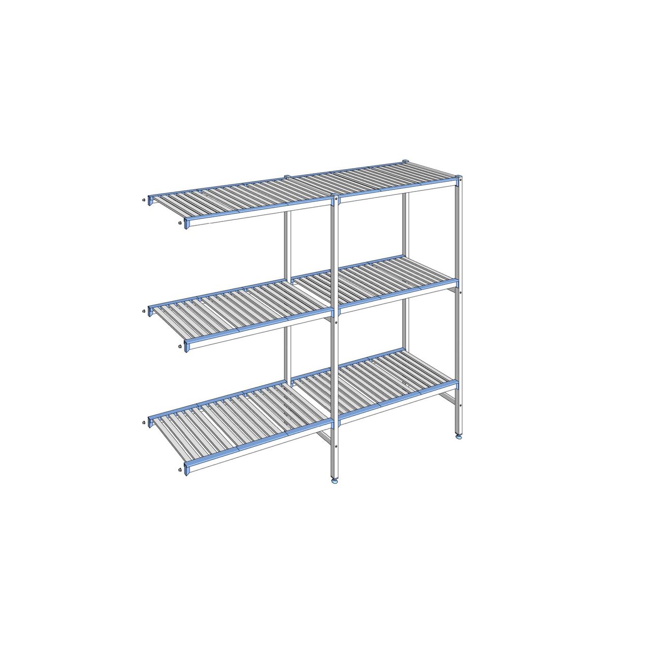 Rayonnage à clayettes amovibles 3 niveaux aluminium 175 x 209.1 x 50 cm Tournus - ACD2091