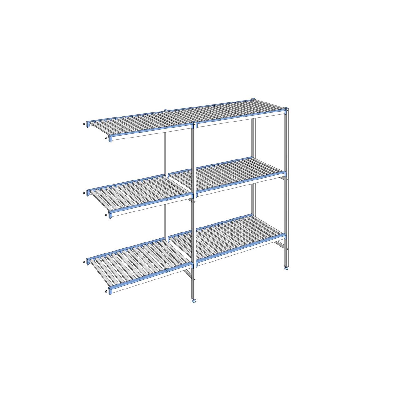 Rayonnage à clayettes amovibles 3 niveaux aluminium 175 x 219.1 x 50 cm Tournus - ACD2191