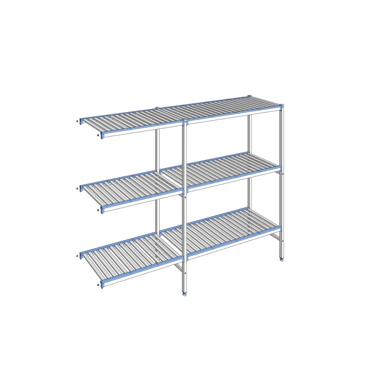 Rayonnage à clayettes amovibles 3 niveaux aluminium 175 x 229.3 x 50 cm Tournus - ACD2293