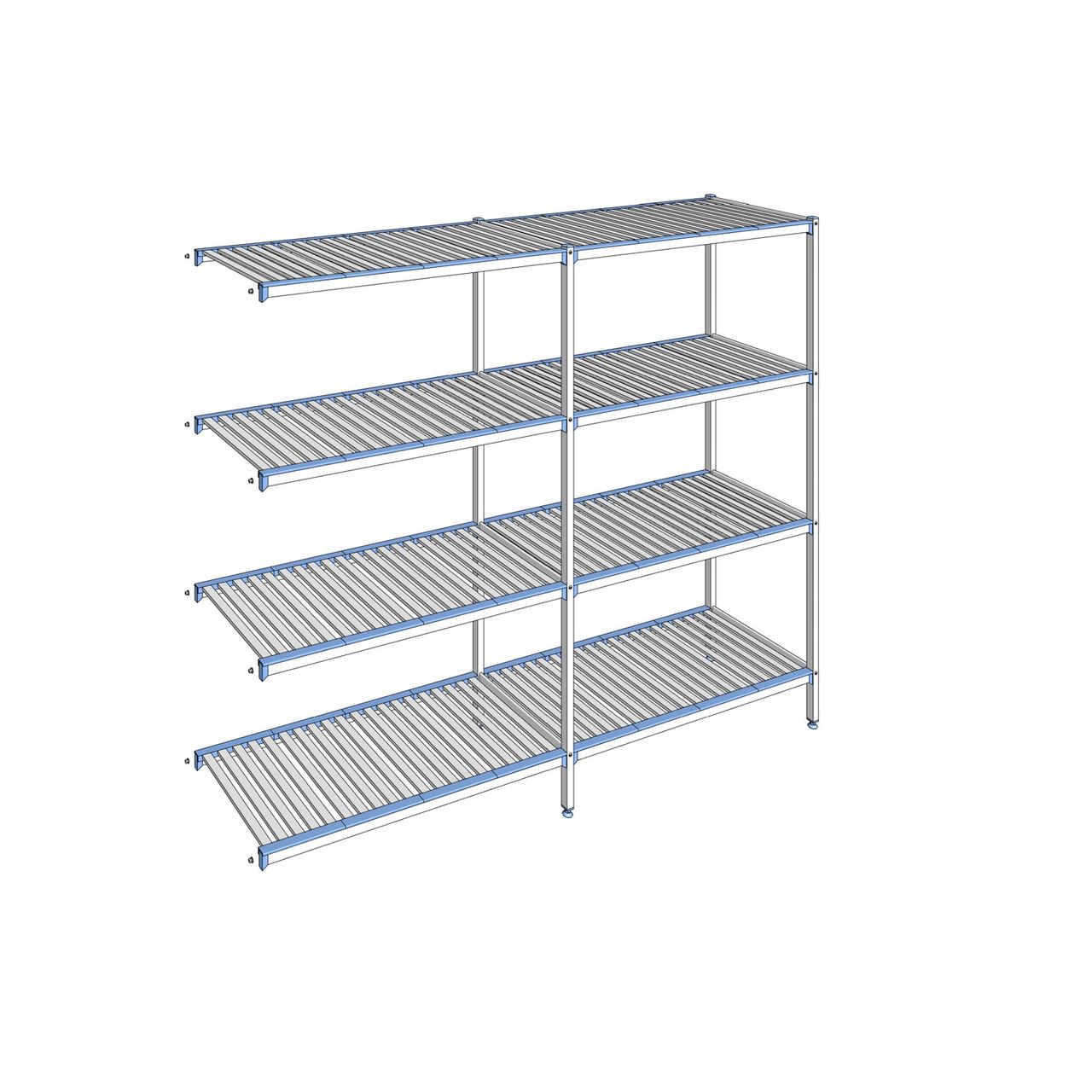 Rayonnage à clayettes amovibles 4 niveaux aluminium 205 x 249.1 x 56 cm Tournus - ACP2491