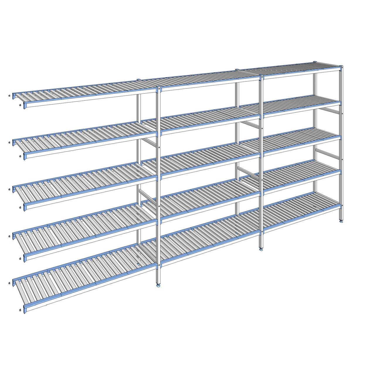 Rayonnage à clayettes amovibles 5 niveaux aluminium 205 x 433.7 x 40 cm Tournus - ACK4337