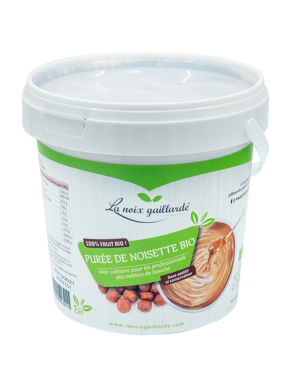 La noix gaillarde Purée de noisette BIO 1 kg