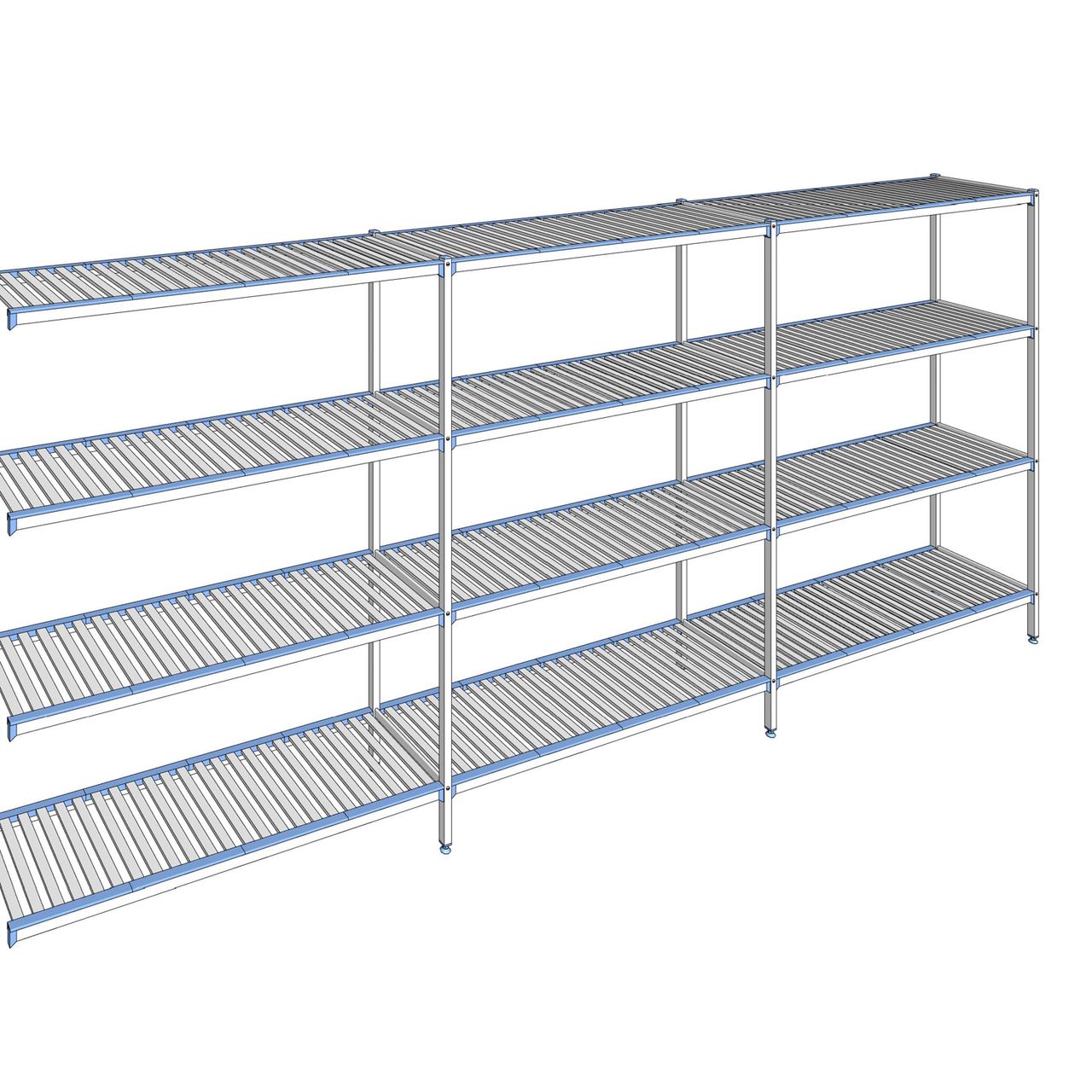 Rayonnage à clayettes amovibles 4 niveaux aluminium 205 x 473.7 x 50 cm Tournus - ACM4737