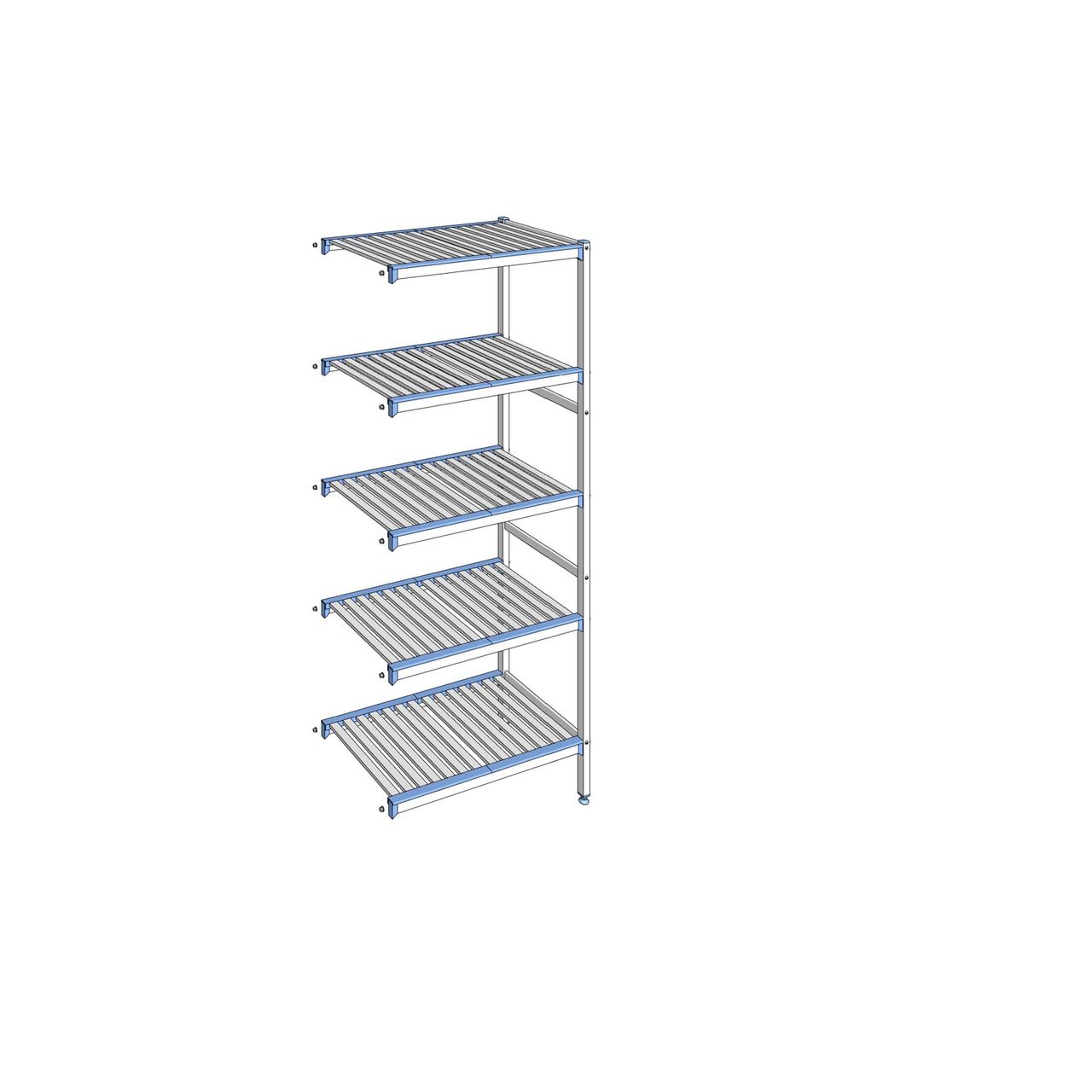 Rayonnage à clayettes amovibles 5 niveaux aluminium 205 x 84.9 x 50 cm Tournus - ACN0849