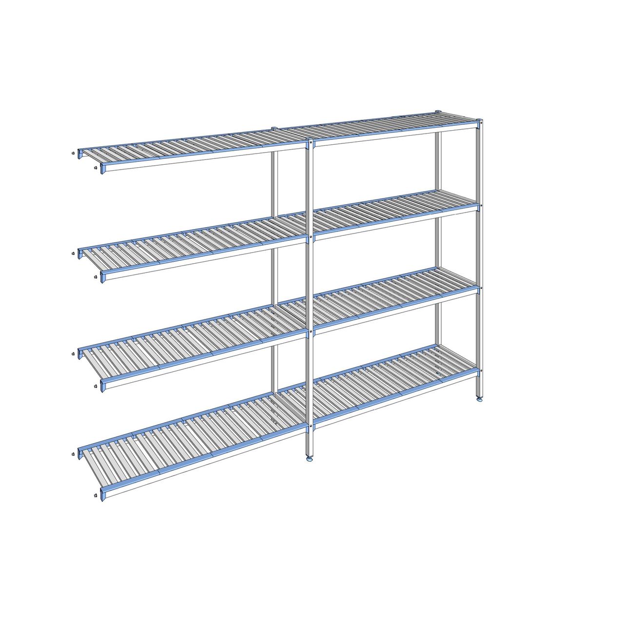 Rayonnage à clayettes amovibles 4 niveaux aluminium 205 x 299.5 x 40 cm Tournus - ACJ2995