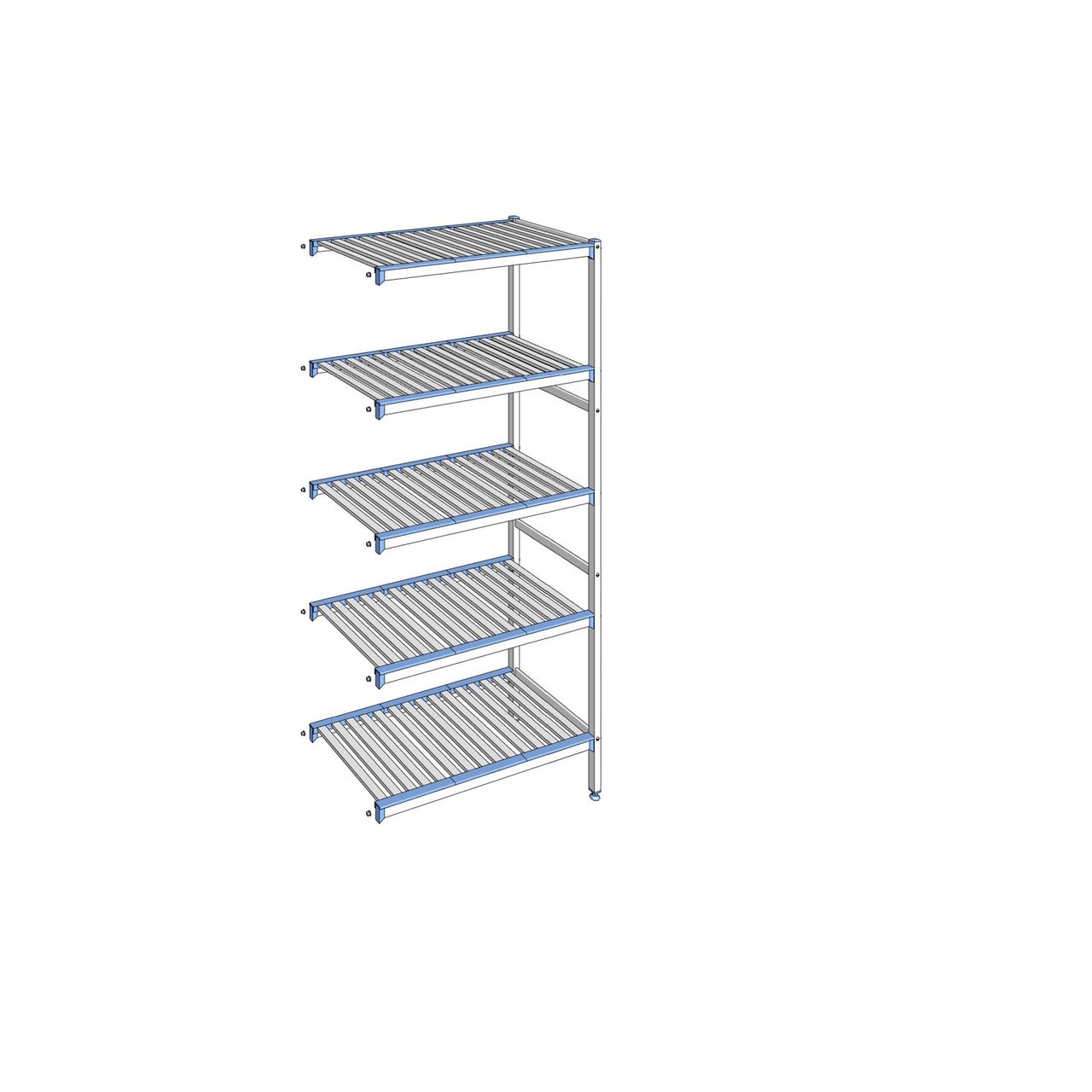 Rayonnage à clayettes amovibles 5 niveaux aluminium 205 x 95.1 x 50 cm Tournus - ACN0951