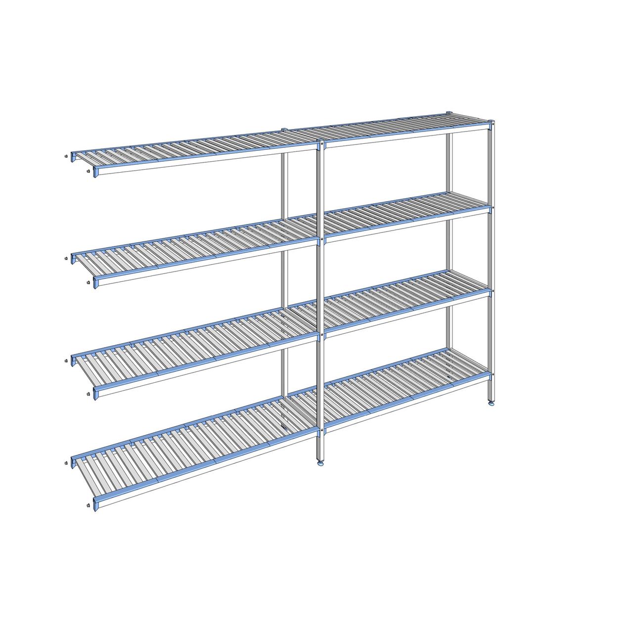 Rayonnage à clayettes amovibles 4 niveaux aluminium 205 x 309.5 x 40 cm Tournus - ACJ3095
