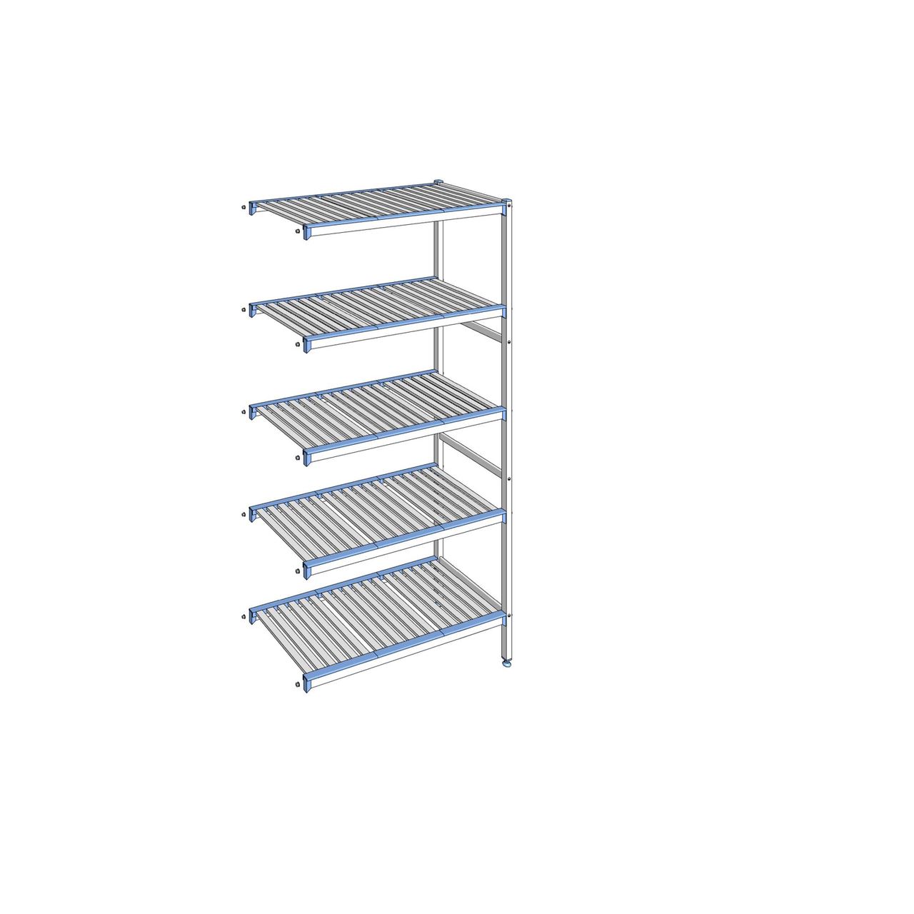 Rayonnage à clayettes amovibles 5 niveaux aluminium 205 x 105.1 x 50 cm Tournus - ACN1051